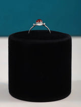 Oval Gemstone Sterling Silver Ring in Amethyst and Onyx