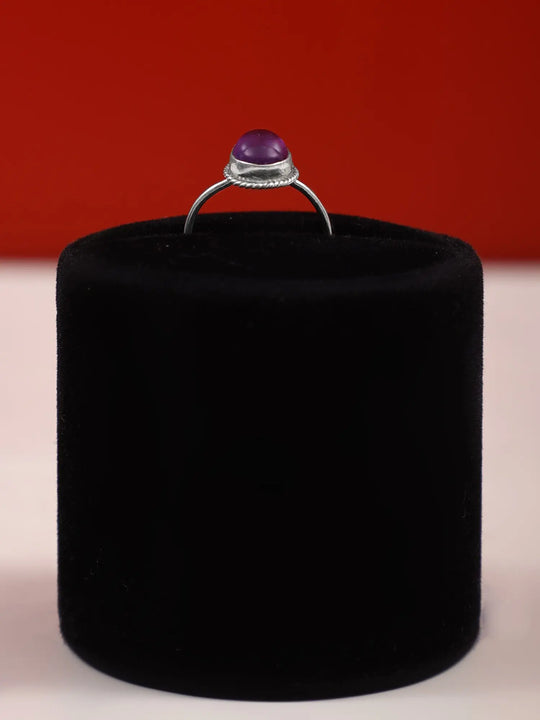 Carnelian and Crystal Teardrop Sterling Silver Ring