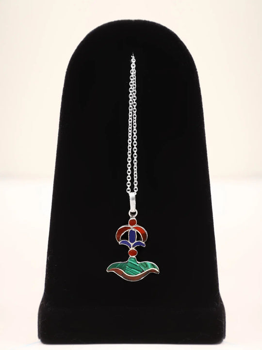 Sterling Silver Pendant with Intricate Indian Motif