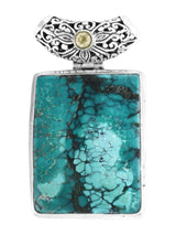 Turquoise Rectangle Sterling Silver Pendant