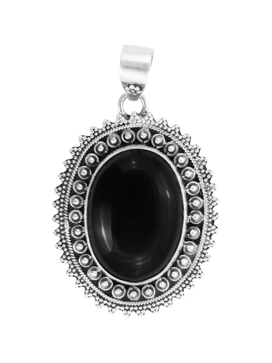 Black Onyx Sterling Silver Pendant
