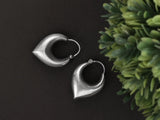 Sculptural Gold Tone Puffy Hoop Earrings