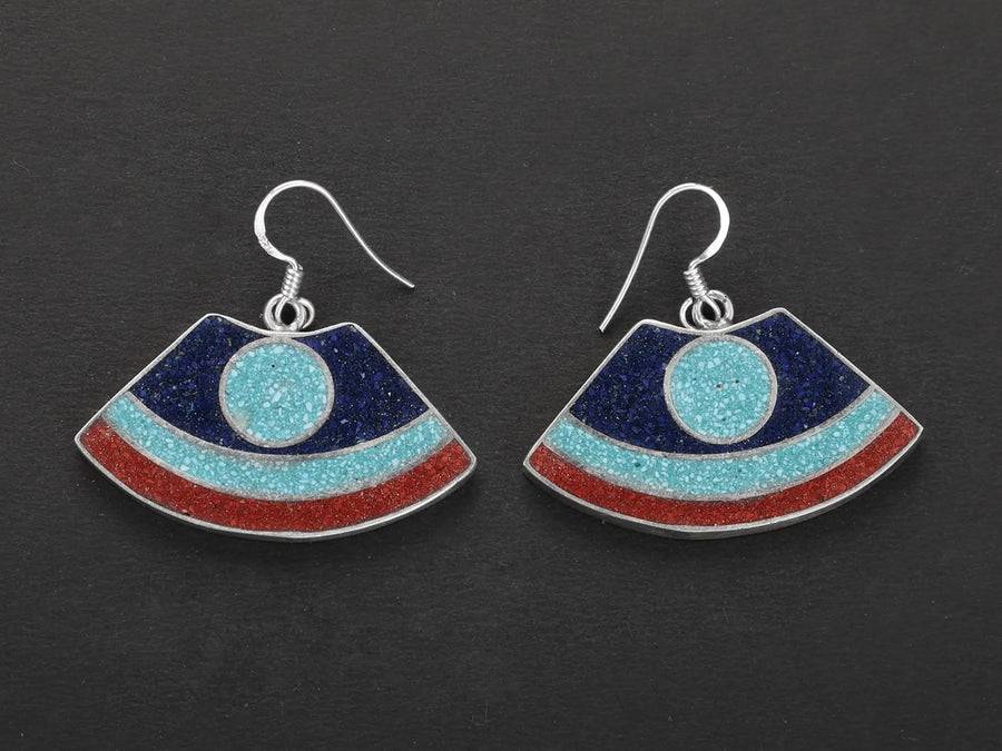 Inlay Sterling Silver Earrings