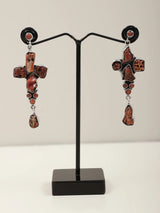 Natural Uncut Coral Sterling Silver Drop Earrings