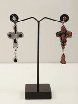 Natural Uncut Coral Sterling Silver Drop Earrings