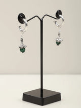 Gemstone Half Hoop Sterling Silver Earrings