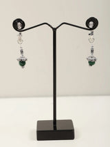 Gemstone Half Hoop Sterling Silver Earrings