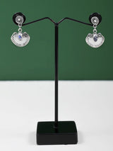 Shell Motif Sterling Silver Earrings with Gemstone Accents