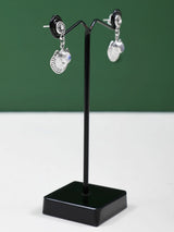 Shell Motif Sterling Silver Earrings with Gemstone Accents