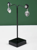 Shell Motif Sterling Silver Earrings with Gemstone Accents