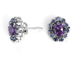 Citrine and Ruby Sterling Silver Earrings