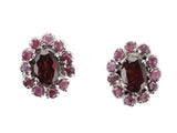 Citrine and Ruby Sterling Silver Earrings