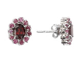 Citrine and Ruby Sterling Silver Earrings