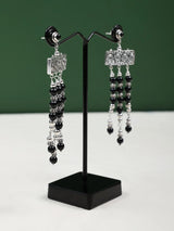 Black Onyx Sterling Silver Long Chandelier Earrings