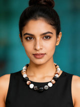 Round Agate Bead Necklace in Indian Gemstone Jewellery