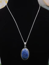 Lapis Lazuli Oval Sterling Silver Pendant