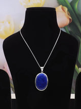 Lapis Lazuli Oval Sterling Silver Pendant