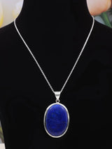 Lapis Lazuli Oval Sterling Silver Pendant