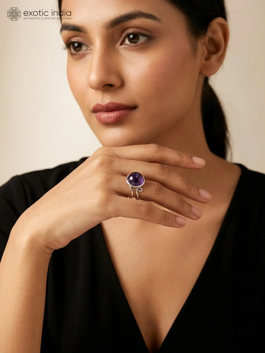 Cabochon Gemstone Sterling Silver Adjustable Ring