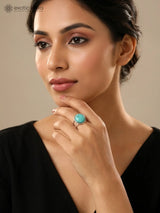 Cabochon Gemstone Sterling Silver Adjustable Ring