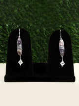 Rough Amethyst and Snowflake Obsidian Sterling Silver Hook Earrings