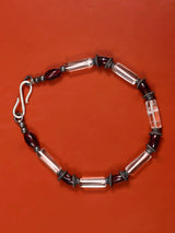 Garnet and Clear Quartz Sterling Silver Bracelet