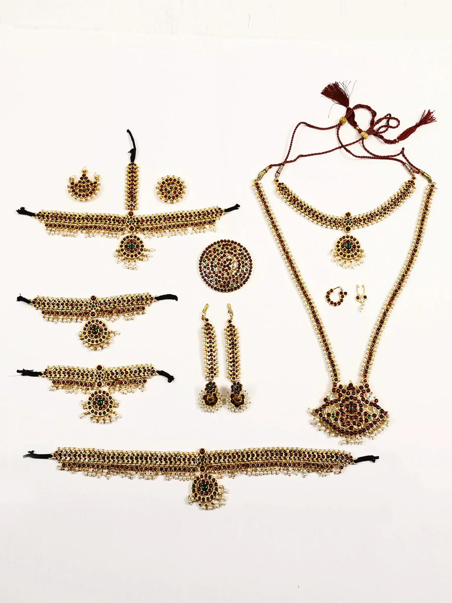 Bharatanatyam Temple Jewellery Set for Classical Dance