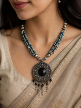 Multi-Strand Gemstone Long Necklace in Boho Style
