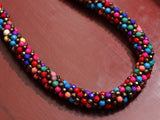 Multicoloured Cut Glass Beaded Thread Necklace