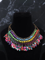 Beaded Multicolour Choker Necklace in Indian Jewellery Style