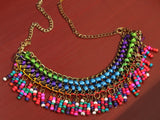 Beaded Multicolour Choker Necklace in Indian Jewellery Style