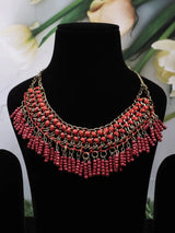 Beaded Multicolour Choker Necklace in Indian Jewellery Style