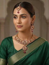 Gemstone and Metal Indian Necklace Set