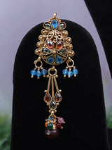 Multicolour Gemstone Indian Fashion Necklace in Metal