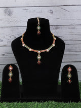 Multi Stone Meenakari Fashion Necklace in Antique Gold Finish