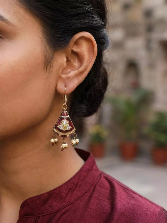 Handcrafted Metal Designer Earrings in Indian Style