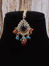 Stone Set Earrings and Maang Tikka Set in Metal