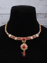 Emerald and Ruby Multi Stone Fashion Necklace
