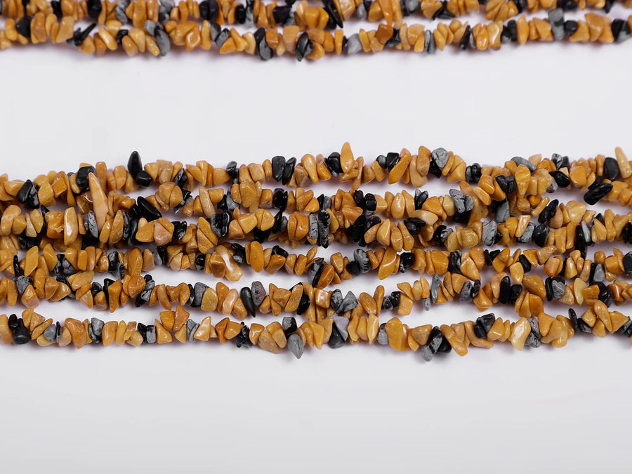 Tiger Eye and Grey Moonstone Chips Necklace String