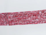 Pink and Red Gemstone Square Tube Beads, One String
