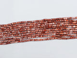 Pink and Red Gemstone Square Tube Beads, One String