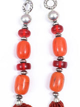 Handcrafted Beaded Metal Long Necklace in Indian Style