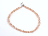 Crystal Bead Bracelet in Orange and Violet Square Cut Design