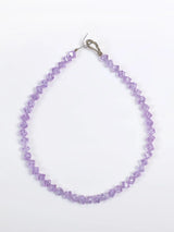 Crystal Bead Bracelet in Orange and Violet Square Cut Design
