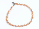 Crystal Bead Bracelet in Orange and Violet Square Cut Design