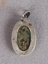 Silver Figurine Pendant with Emerald Stone