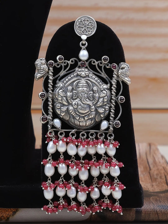 Lord Ganesha Sterling Silver Earrings