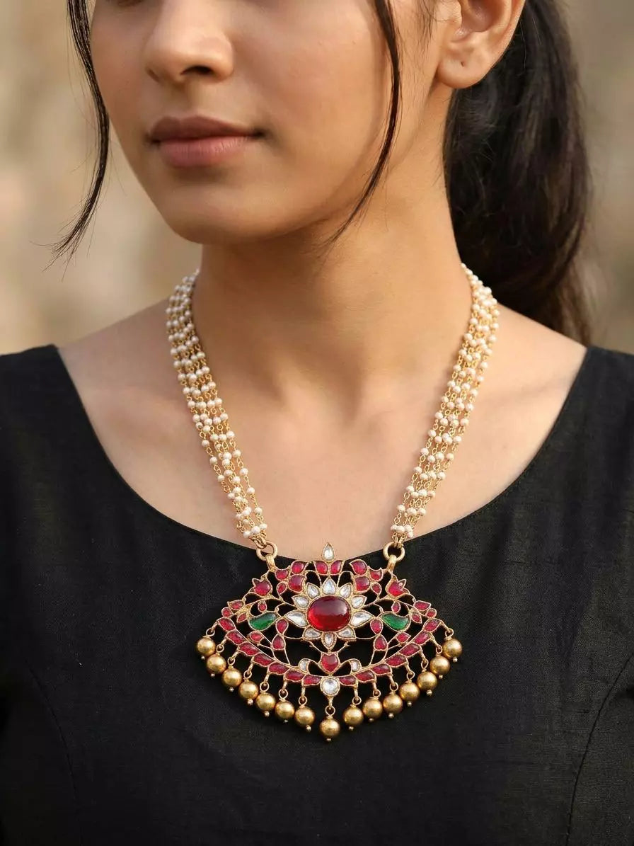 Multi-Stone Sterling Silver Necklace with Unique Design