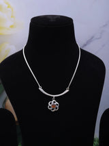 Carnelian Sterling Silver Necklace with Artisan Detailing