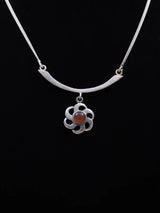 Carnelian Sterling Silver Necklace with Artisan Detailing